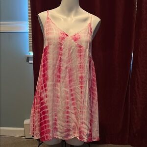 Pink Tie-Dye Spaghetti Strap Dress